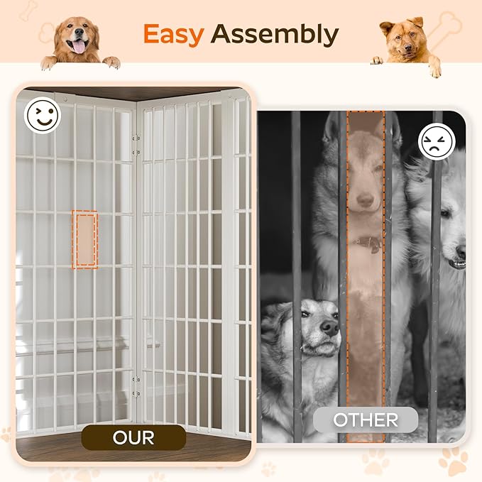YATINEY Foldable Dog Crate Furniture, Dog Crate - Image 8