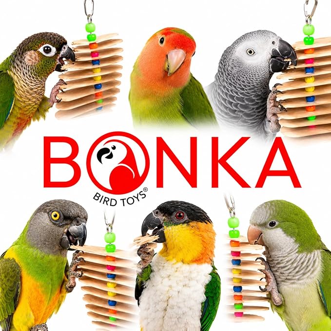 Bonka Bird Toys 867 Big Natural Stick Bird Toy 9.5" x 6" Natural Wood Metal and - Image 8