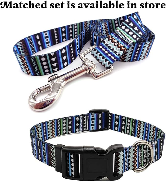Mihqy Dog Collar with Bohemia Floral Tribal Geometric Patterns - Image 7