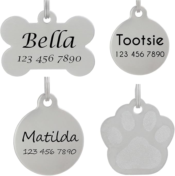 Laser Etched Stainless Steel Pet ID Tags Custom Personalized - Image 2