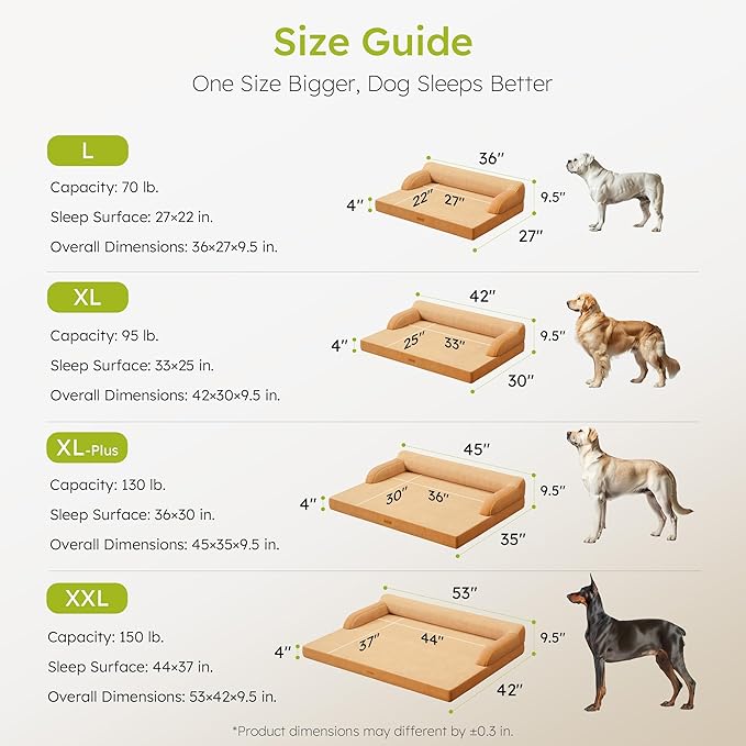 CWAWZ Large Orthopedic Dog Bed, Pet Bed Large Size Dog, Dual-Sided Cooling Beds - Image 7