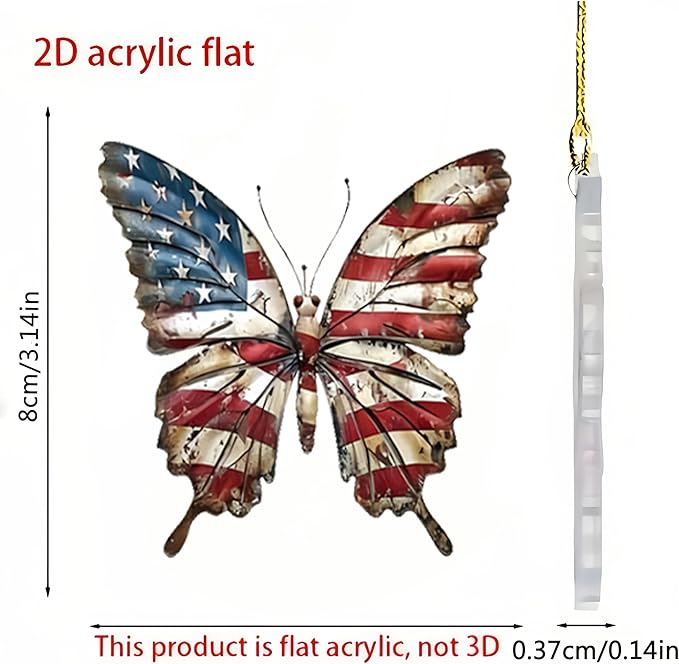 8 Pcs 4th of July Tree Hanging Ornaments Butterfly Independence Day Decorations - Image 6