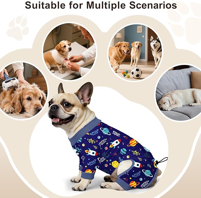 Bienbee Dog Pajamas, 4 Pack Dog Recovery Suit Shedding Suit Cute Soft Puppy - Image 7