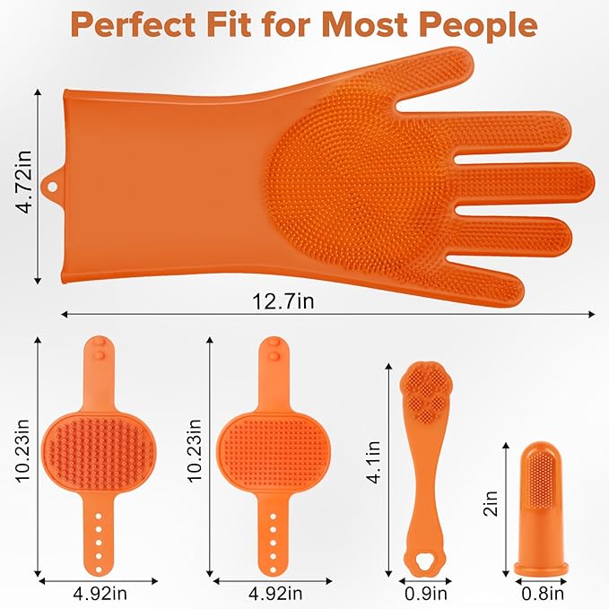 Augwind 6PCS Pet Grooming Kit for Dogs, Cats and Horses | Dog Washing Gloves | - Image 7