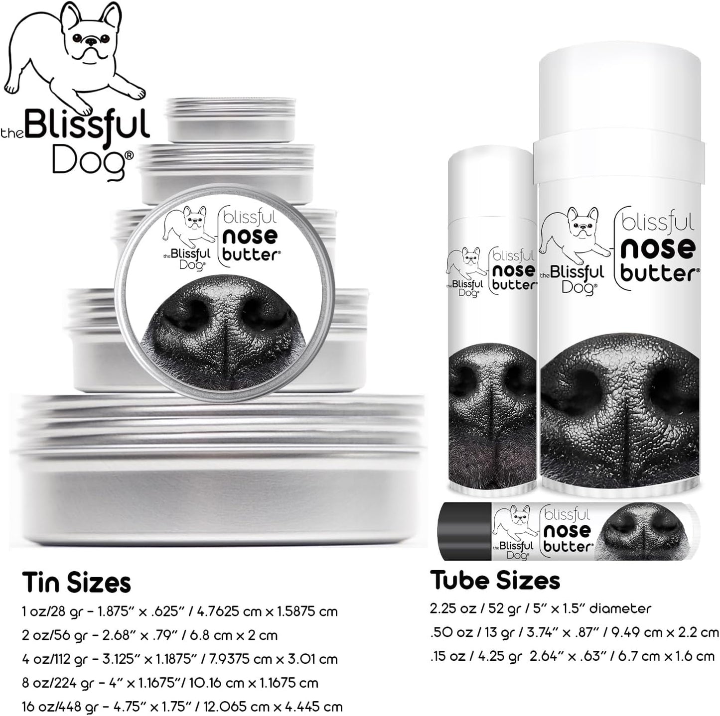 The Blissful Dog Collie Nose Butter for Dry, Cracked Skin, Lick-Safe Dog Nose Balm with Moisturizing Shea Butter, Almond, Olive, and Essential Oils, Pet Supplies, Uncented, 0.50 oz.