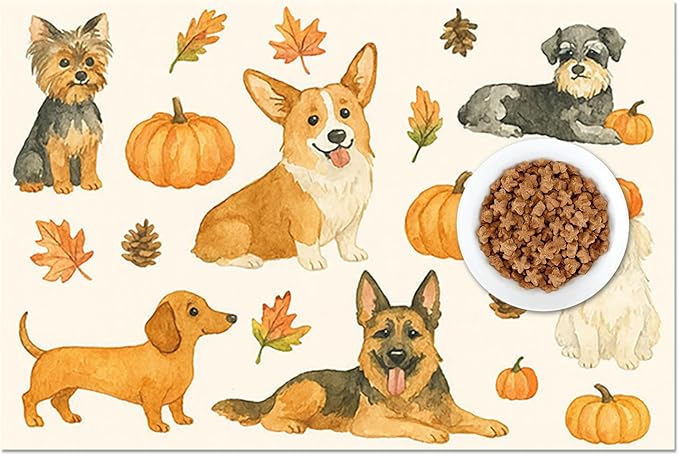HOMETITUTE Fall Dog Pet Feeding Mat Autumn Pumpkin Design Food Mat - Image 8