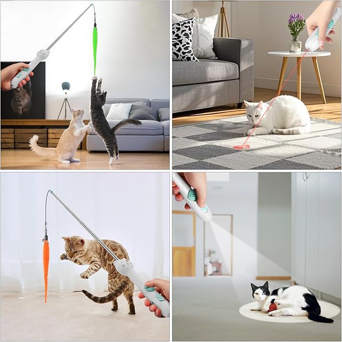 TBTeek Cat Toy, 2in1 Light and 22" Retractable Pole - Image 6