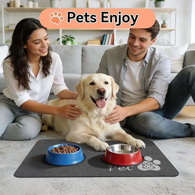 Dog Food Mat - Absorbent Cat Dog Bowl Mat - Image 7