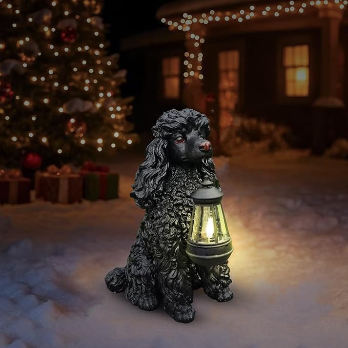 Black Poodle Dog Garden Statue - Image 9