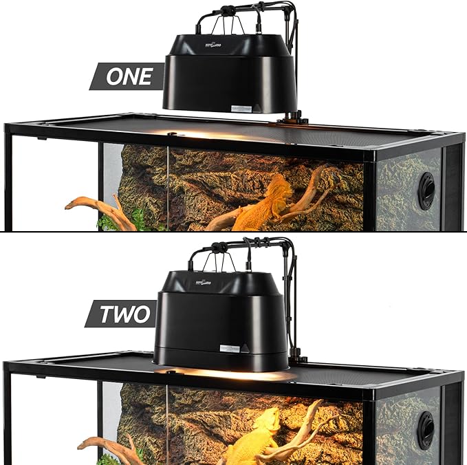 REPTI ZOO Dual Reptile Light Fixture 2 in 1 Deep Dome Lamp Fixture, - Image 9