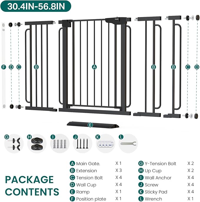 Cumbor 36" Extra Tall Baby Gate - Image 9