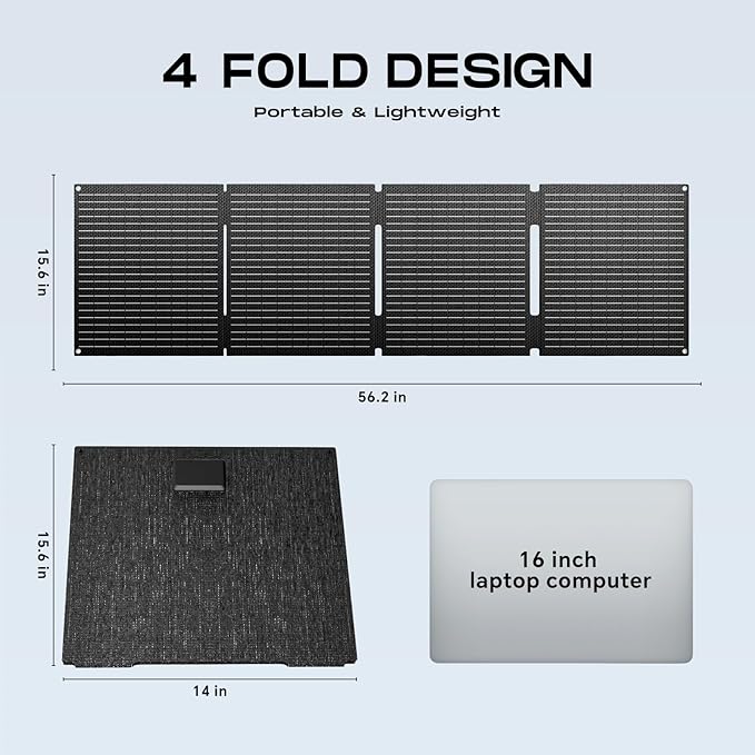 MARBERO 100W Portable Solar Panel IP68 Waterproof 100 Watt 20V Foldable Solar - Image 8