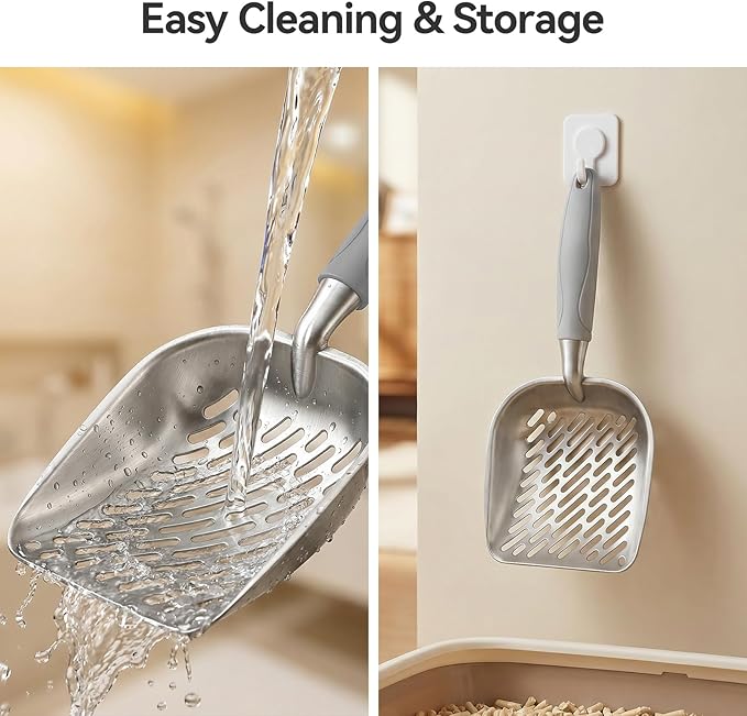 Cat Litter Scoop, Kitty Metal Scooper, Heavy Duty Aluminum Deep Sifter - Image 7