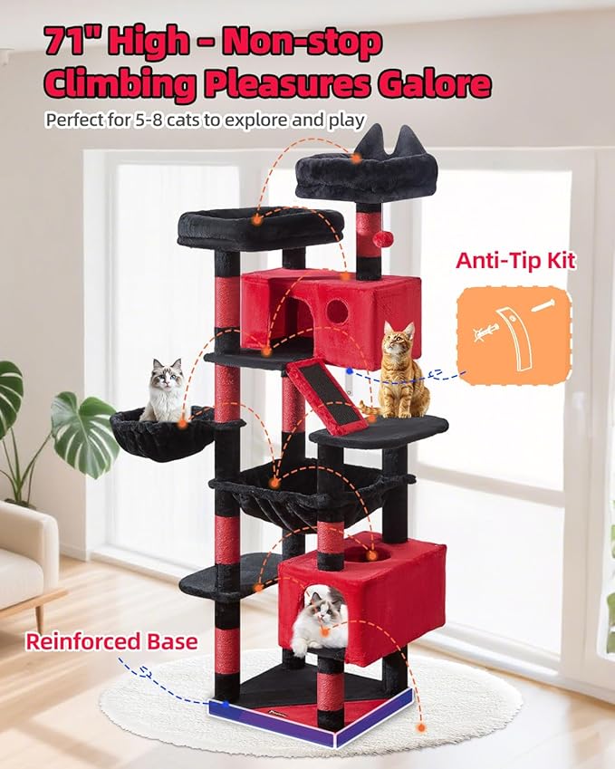 Taoqimiao Gothic Cat Tree 71-Inch, Cat Tower - Image 8