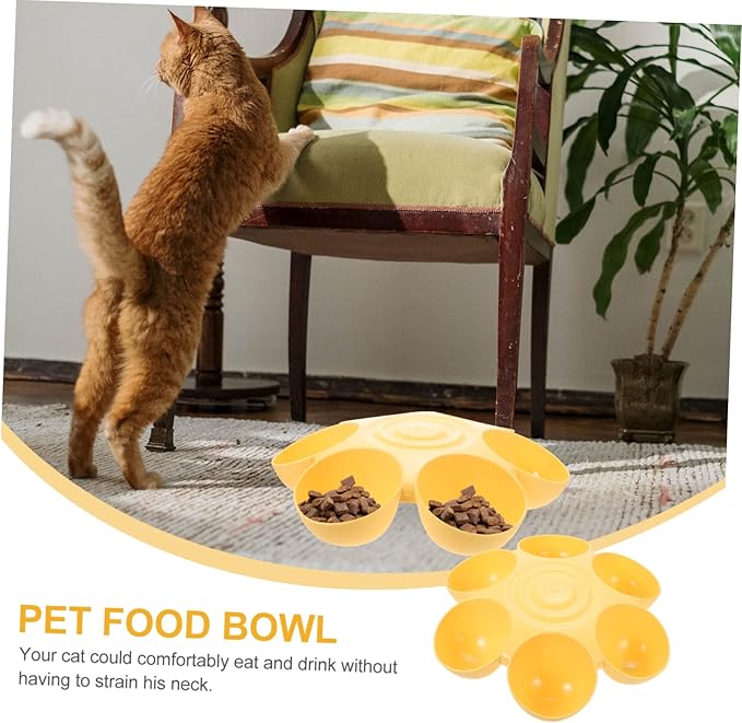 Abaodam Flower Shaped Multi Pet Feeding Bowl Plastic Dog and Cat Food Dish - Image 9