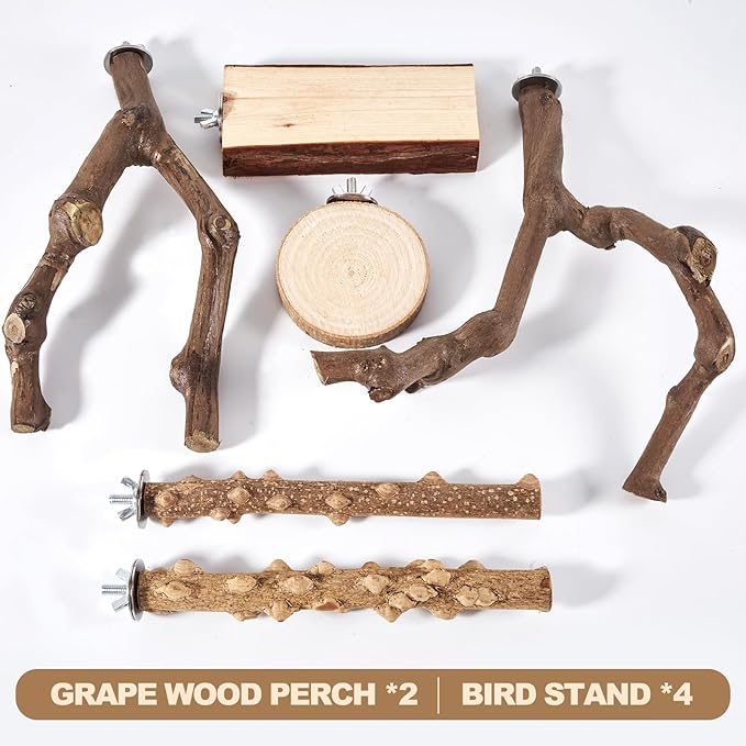 LIMIO 6-Piece Bird Perch Set - Image 7