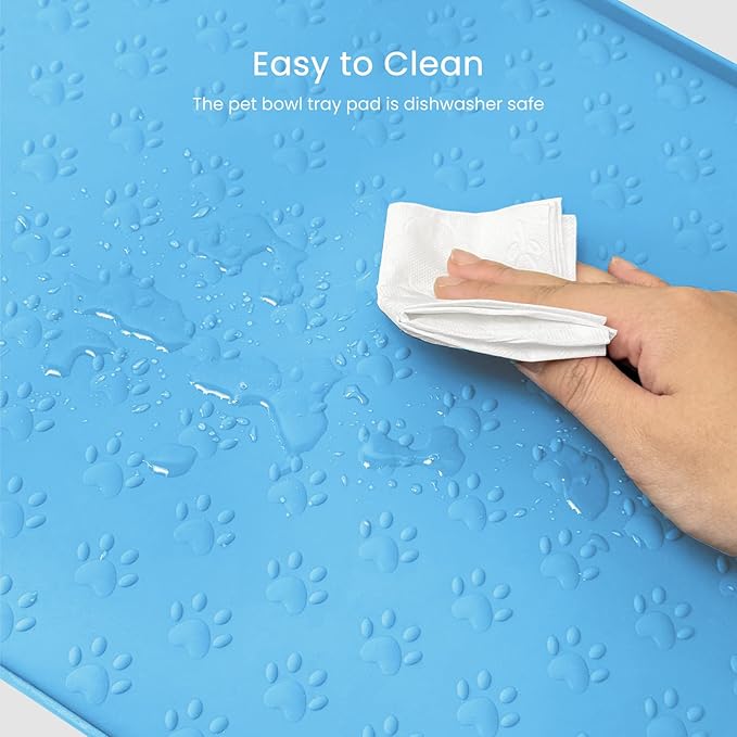 PWTAA Dog Food Mat Anti-Slip Silicone Dog Bowl Mat Thicker Pet Placemat - Image 9
