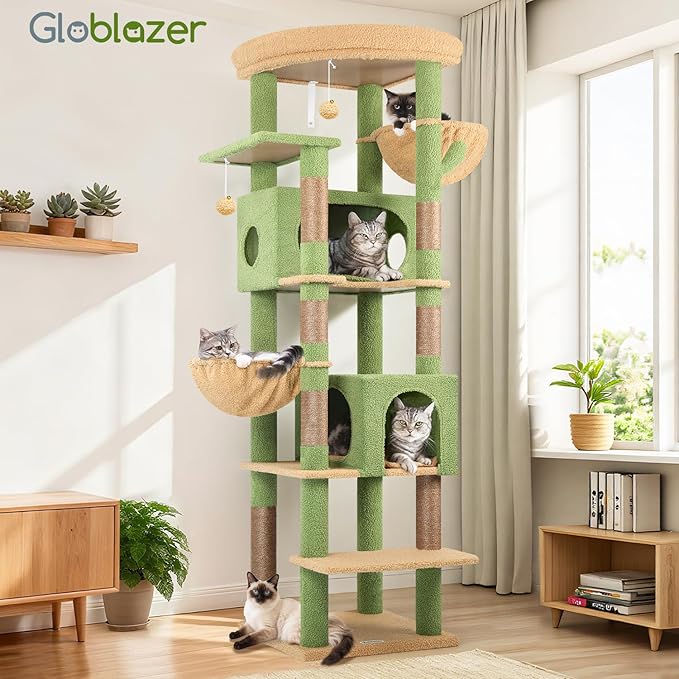 Globlazer Cactus Heavy Duty Cat Tree, 74in Tall Sturdy Cat Tower - Image 7