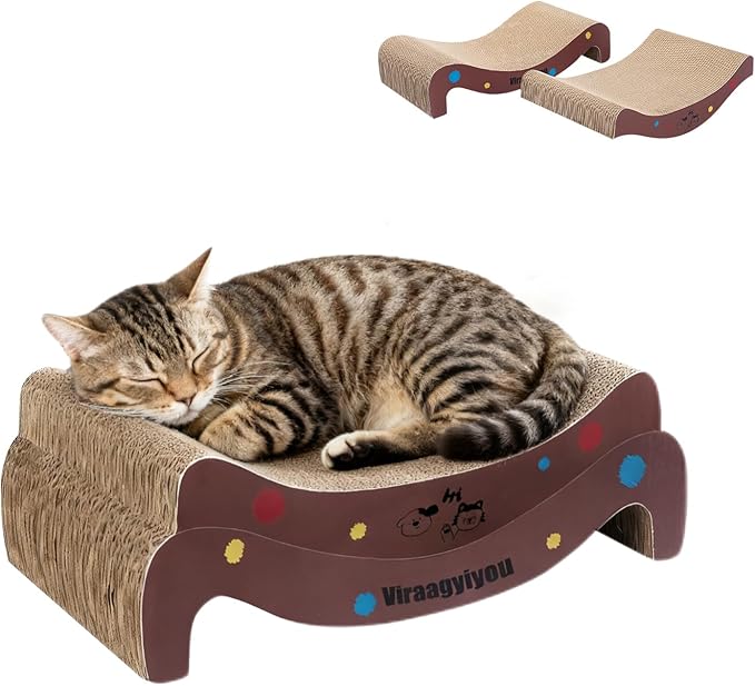 Cat Scratcher, 2 in 1 Corrugated Cat Scratch Board Lounger - Image 7