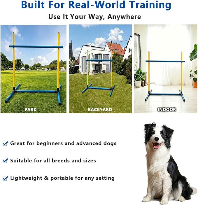 Dog Agility Training Hurdle Set, Adjustable PVC Jump Bars - Image 7
