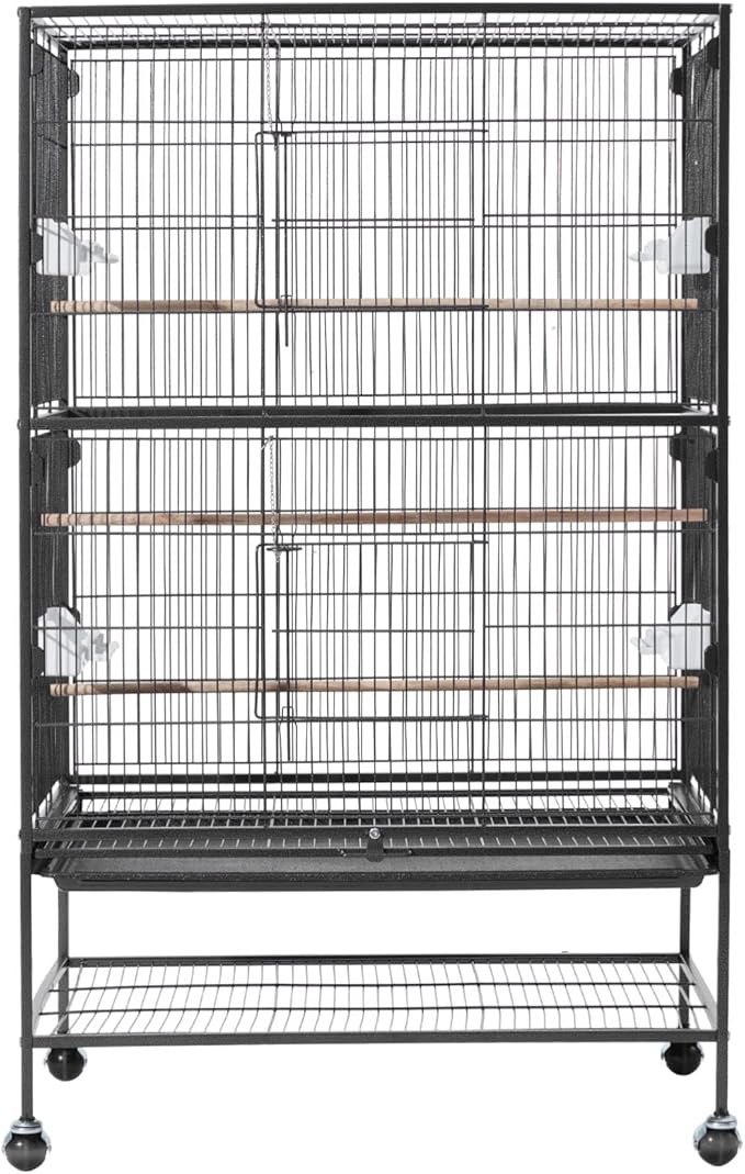 VEVOR Bird Cage, 31.5 x 20.5 x 52 inch, Flat Top, Wrought Iron Bird Flight Cage - Image 9