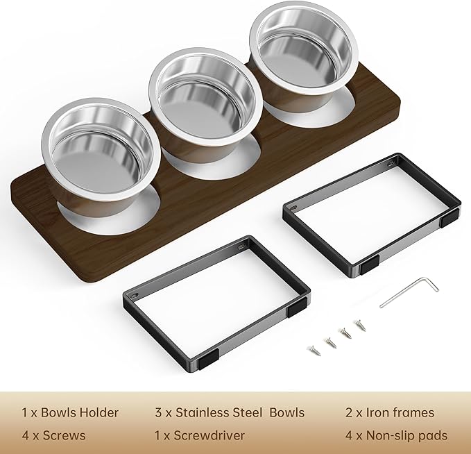 Elevated Cat Bowls with 3 Stainless Steel Bowls | 10° Tilted Anti-Vomiting - Image 7