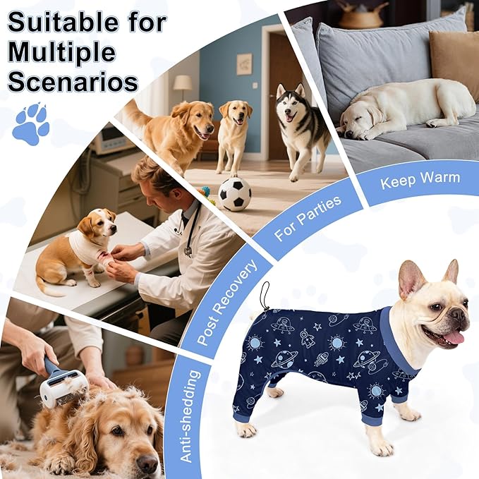 Bienbee Dog Pajamas, 4 Pack Dog Recovery Suit Shedding Suit Cute Soft Puppy - Image 7