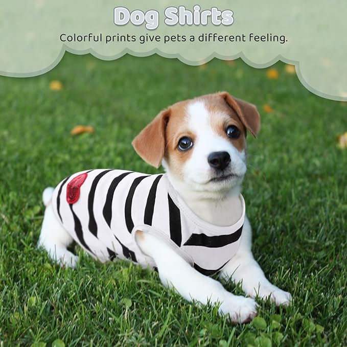 Pet Dog Striped T-Shirt Dogs Cats Cotton Vest Spring Summer Pet Apparel Tee - Image 7