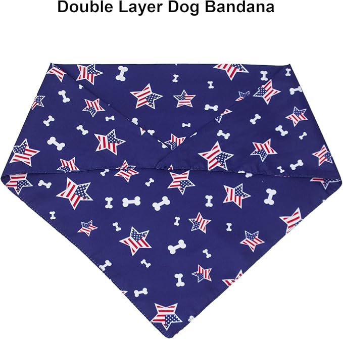 PTDECOR American US Flag Dog Bandana 4th of July Dog Bandanas Reversible - Image 5