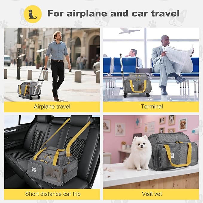pidipiti 18x13.5x9 TSA Approved top Expandable Rolling pet Carrier - Image 6
