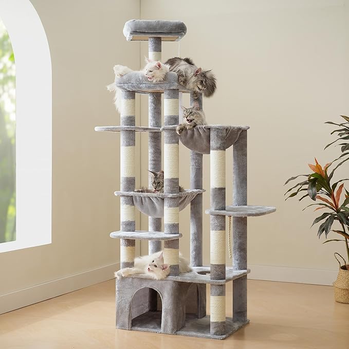 Heybly Cat Tree, 71-Inch Tall Cat Tower - Image 9
