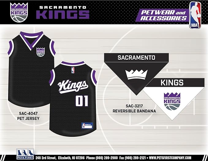 Pets First NBA Sacramento Kings Dog Jersey, X-Small- Tank Top Basketball Pet - Image 6
