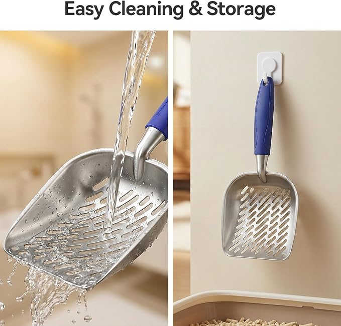 Cat Litter Scoop, Kitty Metal Scooper, Heavy Duty Aluminum Deep Sifter - Image 7