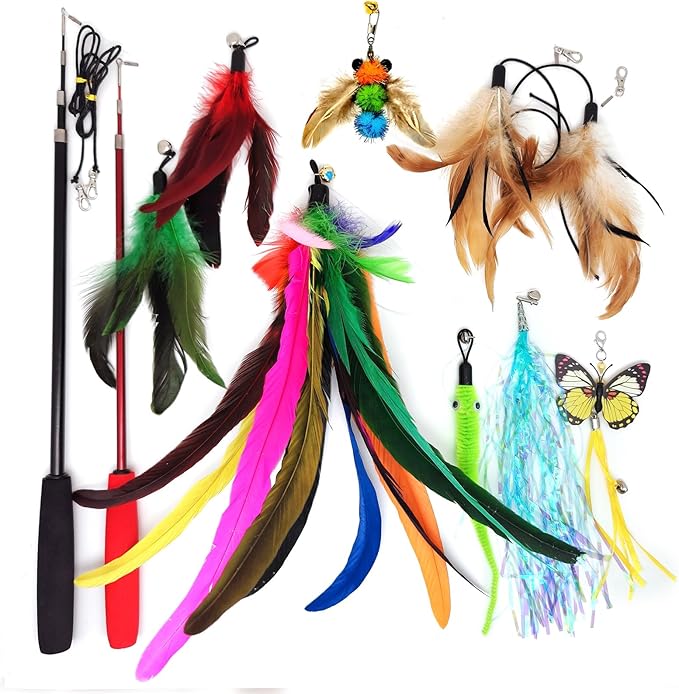 miwoowim Cat Toys Interactive for Indoor Cats, Fishing Pole Toy, Retractable - Image 8