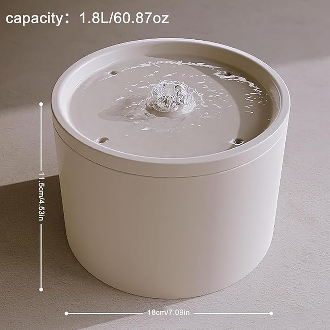 Ceramic Cat Water Fountain 60.87oz/1.8L Automatic Super Silent Pet Drinking - Image 8