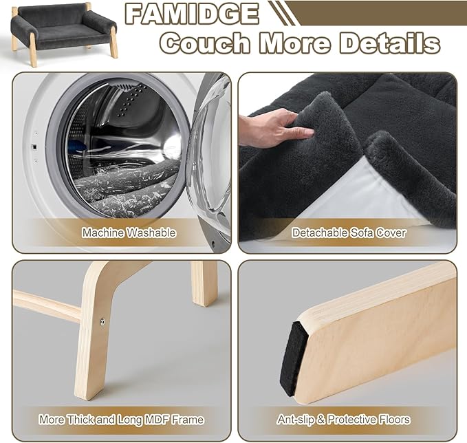 FAMIDGE Elevated Cat Couch Bed for Indoor Cats - Image 7