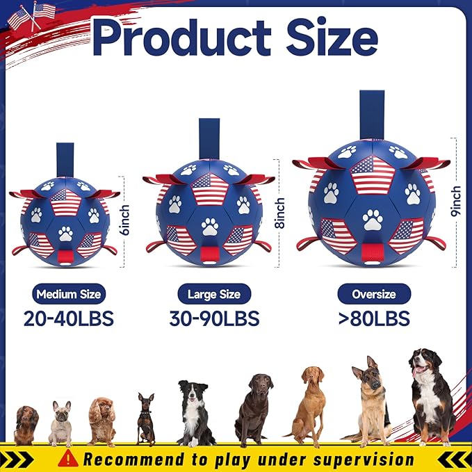 QDAN Dog Toys, Soccer Ball - Image 8