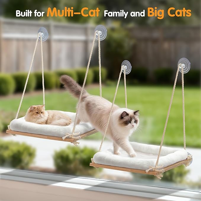 Large Cat Window Perch, Window Hammock Bed - Image 9