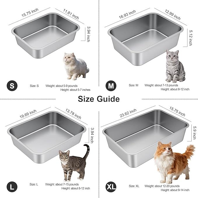 Large Stainless Steel Litter Box - Image 8