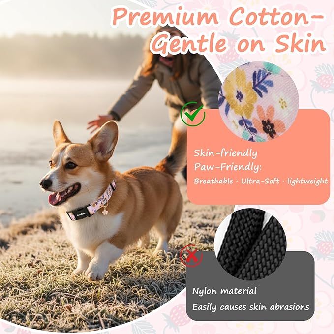 Dog Collar for Large Dogs, Spring Pink Dog Collars - Image 4