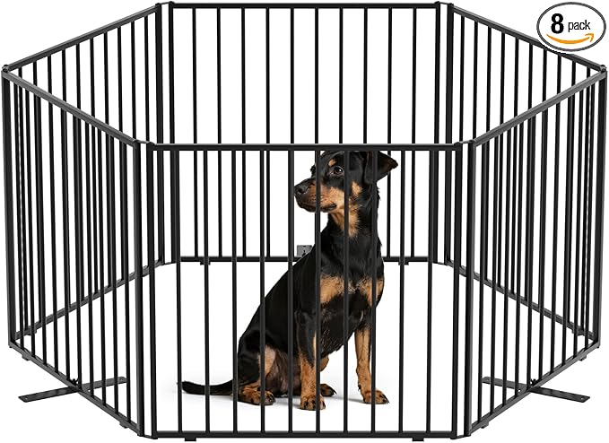 19.7" Height Foldable Metal Dog Gate Indoor, Puppy Doggy Fence by Oapety