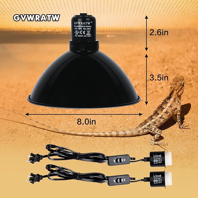 8.5-inch Standard Lamp Dome for Reptile Heating Lamps, Ceramic Heat Emitters - Image 8