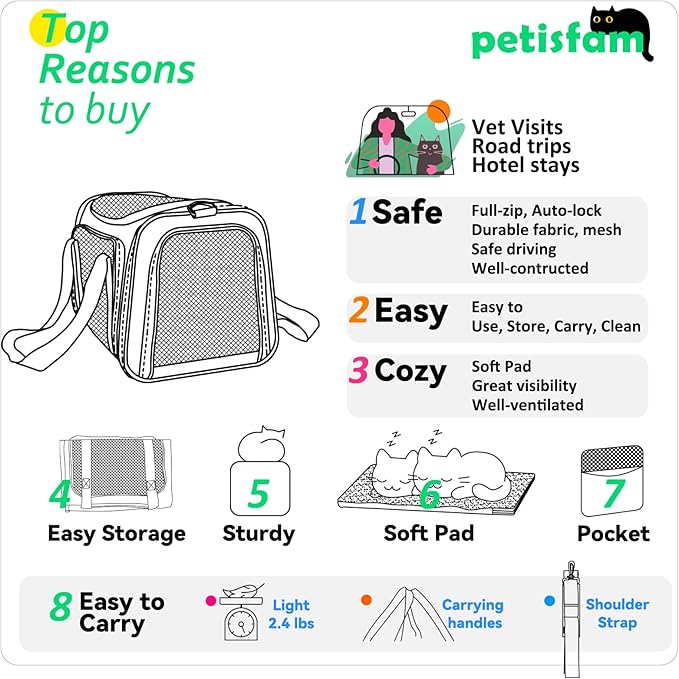 Top Load Cat Carrier for Medium Cats and Small Dogs - Image 7