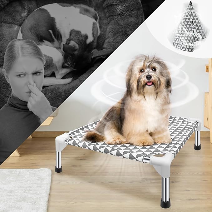 Kuntrust Elevated Outdoor Dog Bed Updated Raised Pet Cot Cooling Puppy Bed - Image 9