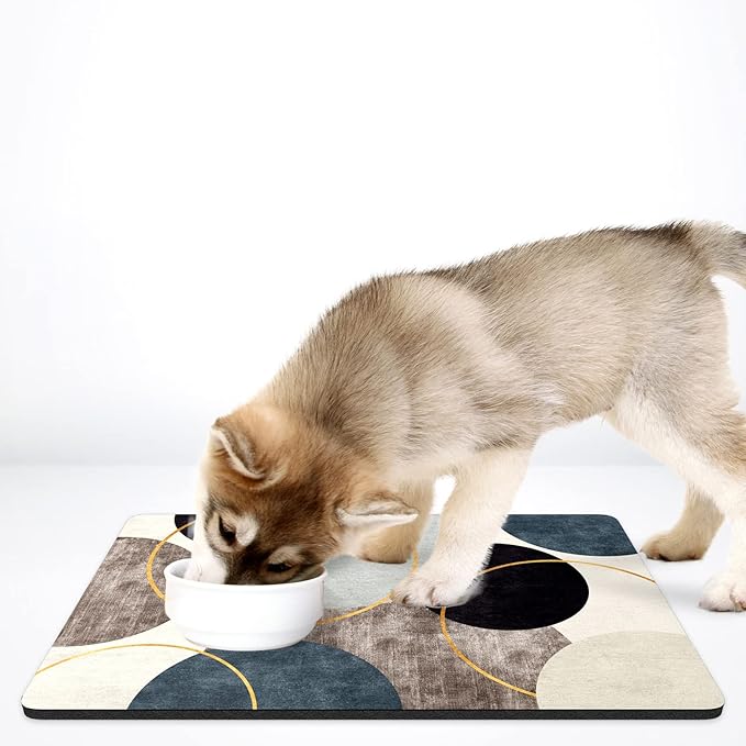 Rnivvi Dog Food Mat, Cute Anti-Slip Rubber Pet Feeding Rug Protect Floors - Image 7