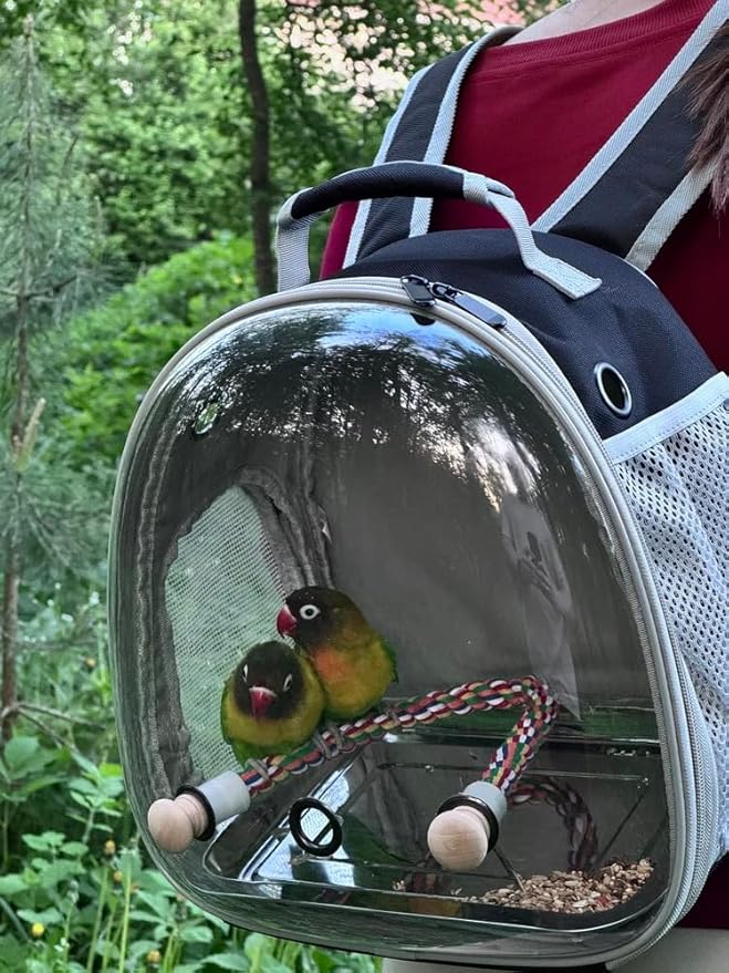 Small Bird Travel Backpack Carrier Cage, Backpack to Transport Backpack Carrier - Image 6