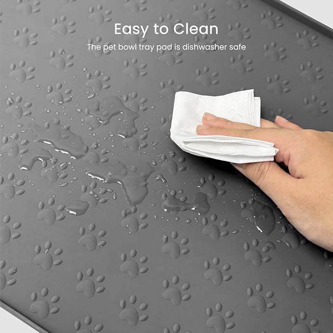 PWTAA Dog Food Mat Anti-Slip Silicone Dog Bowl Mat Thicker Pet Placemat - Image 9