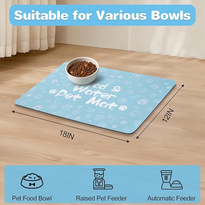 Pet Feeding Mat, Dog Cat Mat for Food and Water, Dog Bowl Waterproof Placemat - Image 7