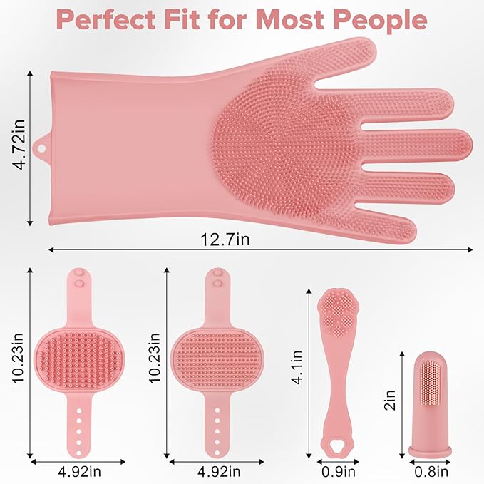 Augwind 6PCS Pet Grooming Kit for Dogs, Cats and Horses | Dog Washing Gloves | - Image 7