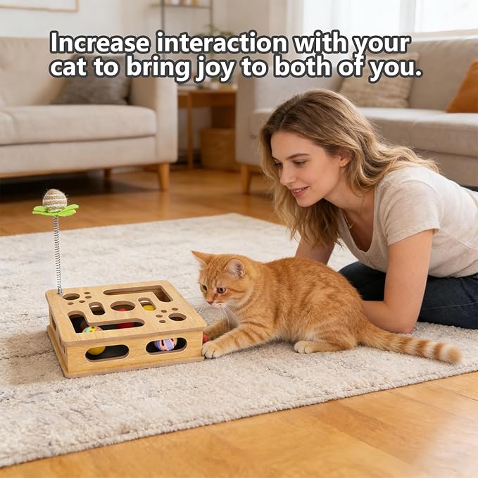 Cat Scratch Puzzle Enrichment Box, Cat Nail File Enrichment Box, No Assembly - Image 6